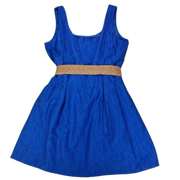 Nine West Dress Womens 16W Blue Belted Fit and Flare Western Cowboy Summer NEW - Picture 6 of 16